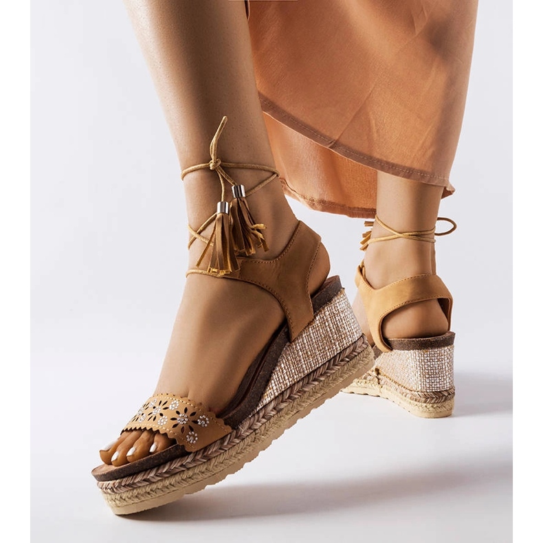 Tahoe caramel wedge espadrilles beige 1