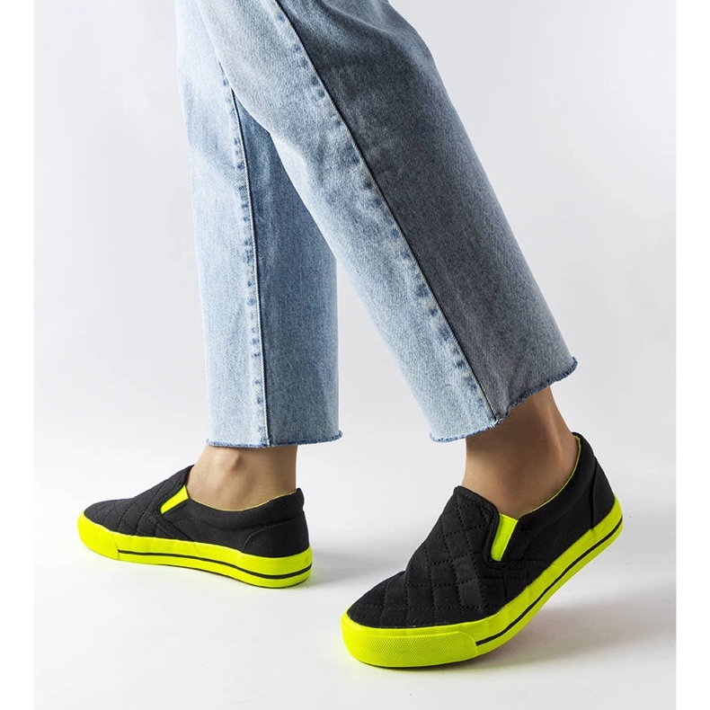 Black quilted slip-on sneakers from Balsamo 1 Black quilted slip-on sneakers from Balsamo 1