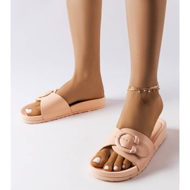 Inna Beige slides with a buckle from Généreux 1