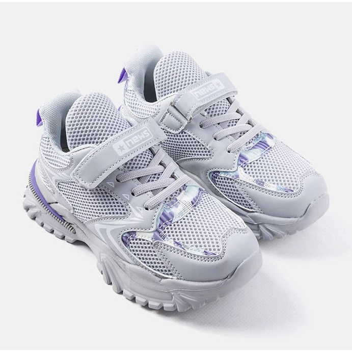 Gray children's sneakers with velcro from Robillard grey 1 Gray children's sneakers with velcro from Robillard grey 1