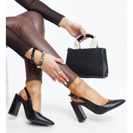 Black open heel pumps from Wechsler 1