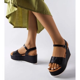 Black openwork platform sandals from Stockton 1