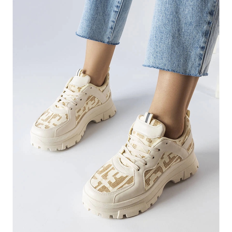 Beige chunky sneakers from Brunswick 1