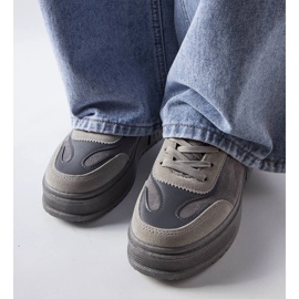 Gray platform sneakers from Fabienne grey 2