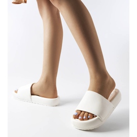 Franco white platform slippers 2