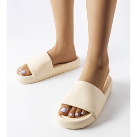 Beige platform slides from Franco 1