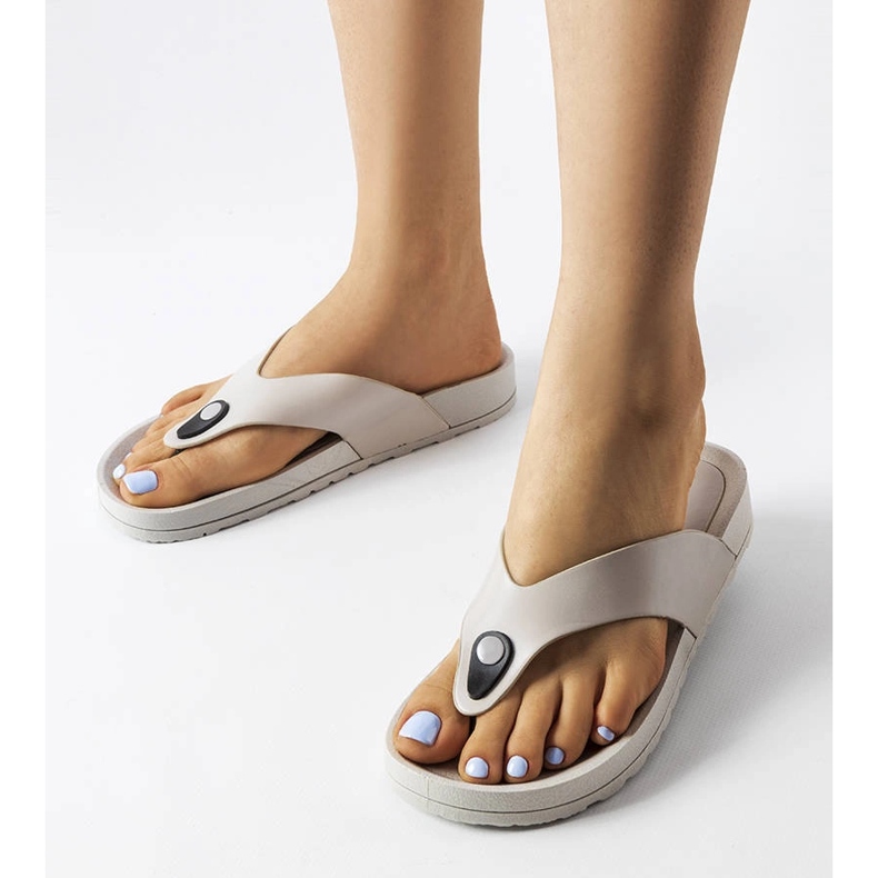 Gray platform sandals from Elide grey 1