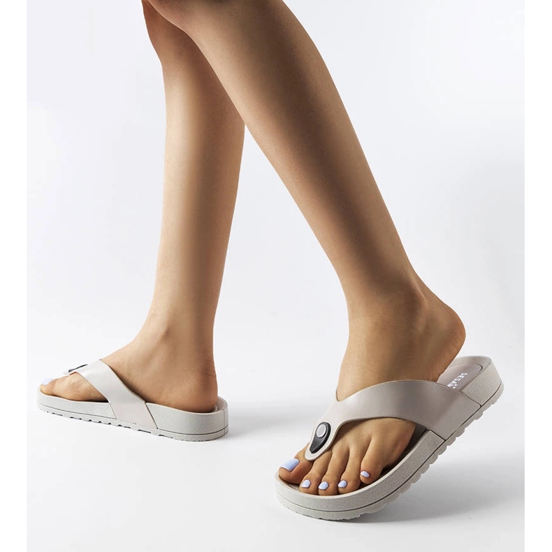 Gray platform sandals from Elide grey 2