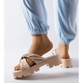 Dubé beige tractor sole slides 2