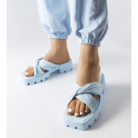 Inna Dubé blue tractor sole sliders 1