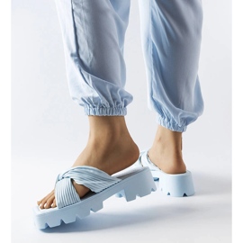 Inna Dubé blue tractor sole sliders 2