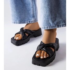 Dubé black sliders with tractor soles 1