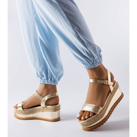 Access gold wedge sandals golden 1