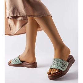 Green openwork sliders with zircons from Irvine 2