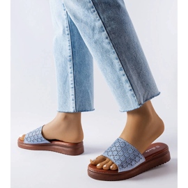 Blue openwork sliders with zircons from Irvine 2