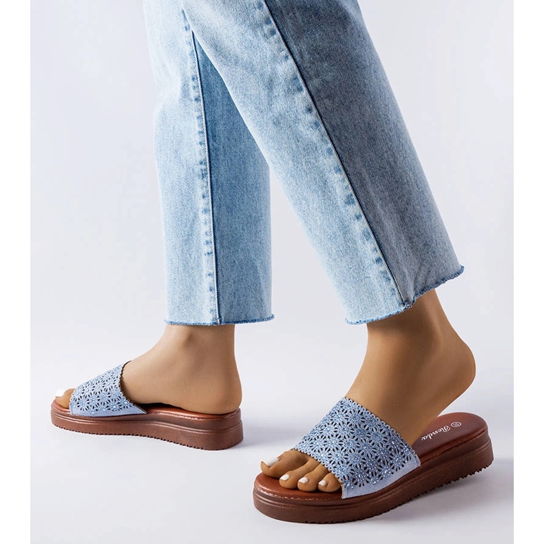 Blue openwork sliders with zircons from Irvine 2