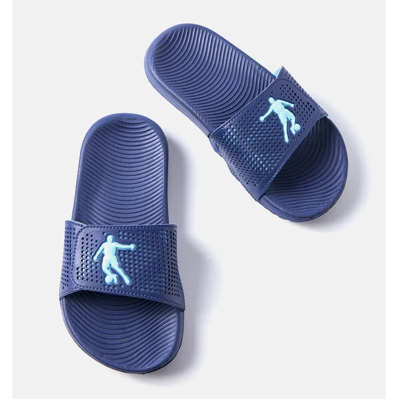 Athens navy rubber slides blue 1
