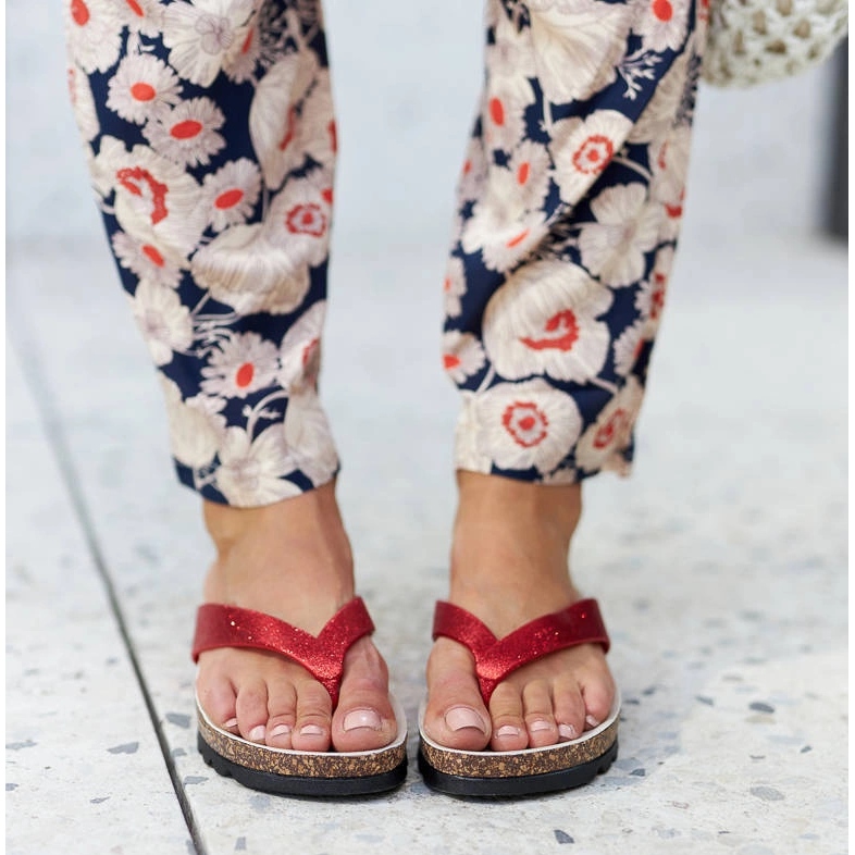 Red brocade wedge sandals from Isidoro 2