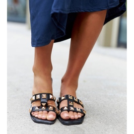 Black slides decorated with Agnano studs 1