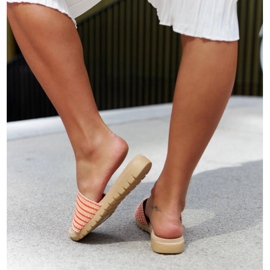 Orange woven Capovalle slides 1