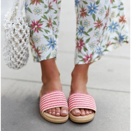 Pink woven Capovalle slides 1