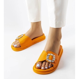 Orange sliders decorated with Griegsvei rhinestones 1