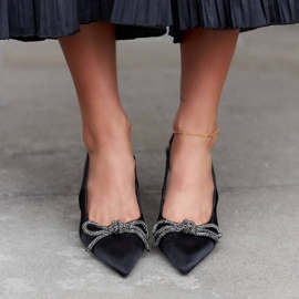 Black high heel sandals with a bow from Didier 1