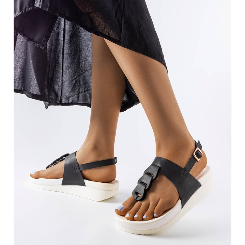 Black wedge sandals from Castelletto 1
