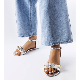 Silver decorative Riverdale sandals 1