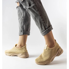 Dark beige textile sneakers from Aaron 1 Dark beige textile sneakers from Aaron 1