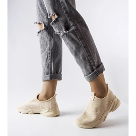 Beige textile sneakers from Aaron 1 Beige textile sneakers from Aaron 1