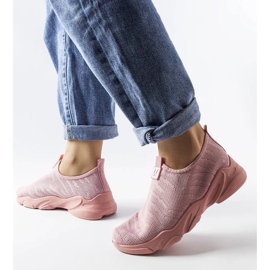 Pink textile sneakers from Aaron 1