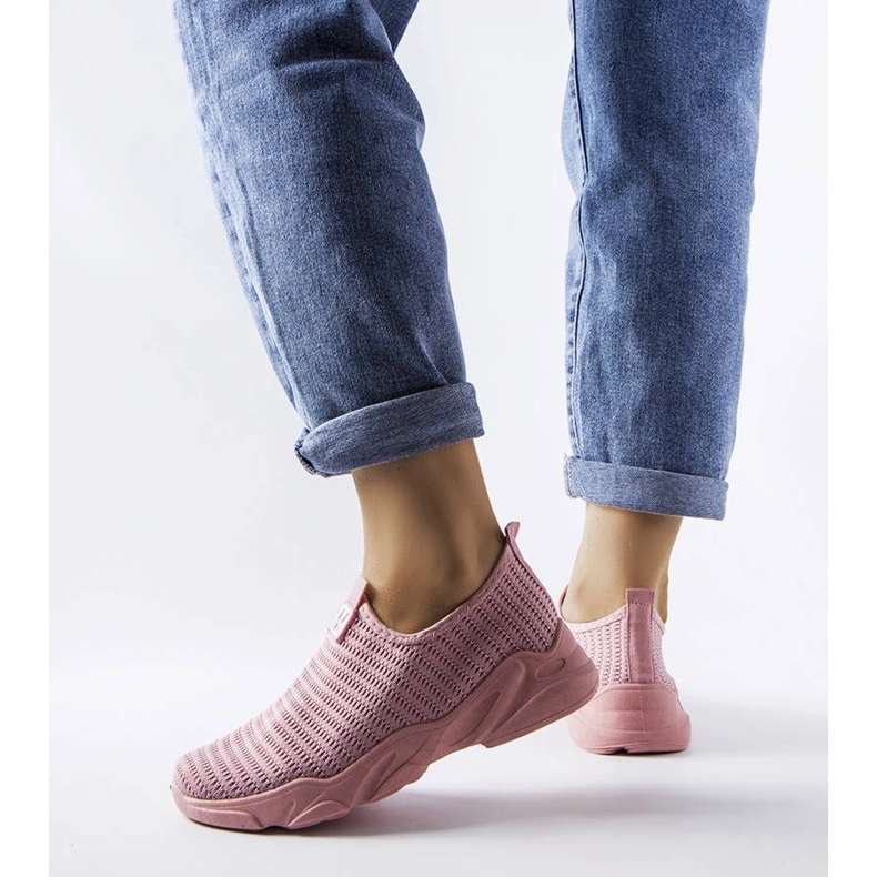 Pink slip-on sneakers from Azalee 1