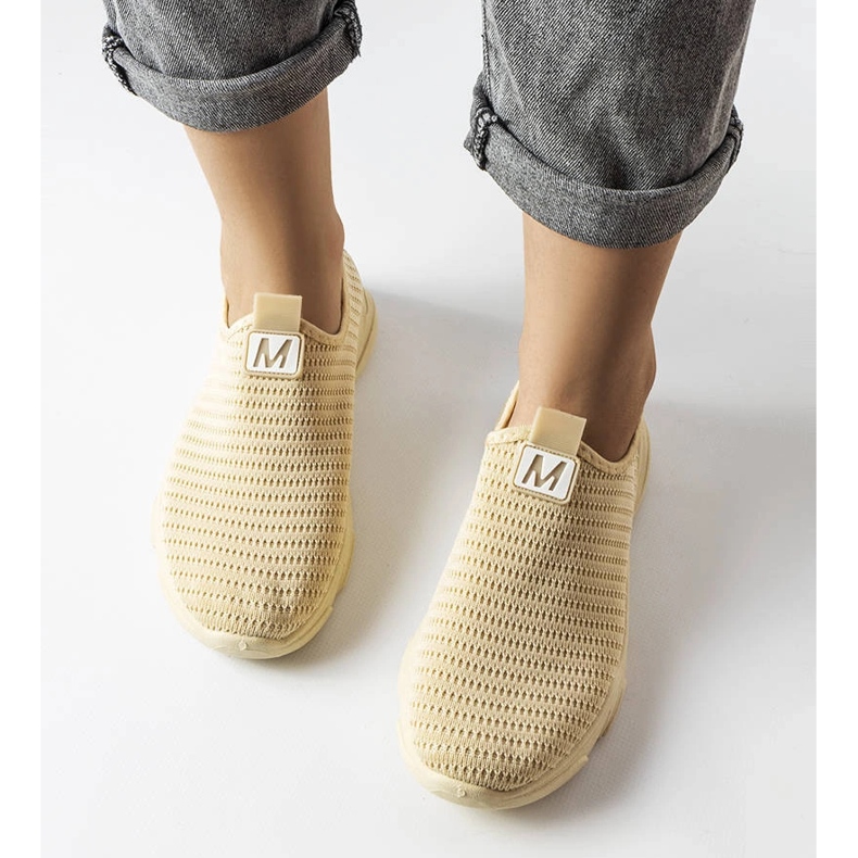 Beige slip-on sneakers from Azalee 1