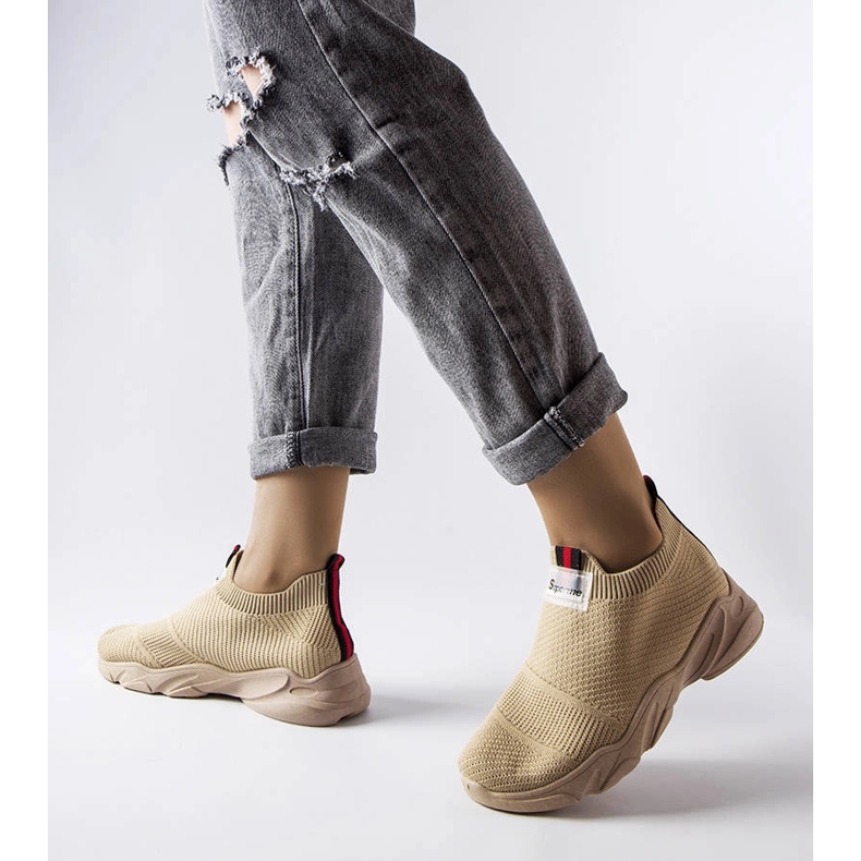 Dark beige slip-on sneakers from Greco 1 Dark beige slip-on sneakers from Greco 1