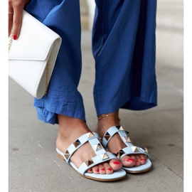 Blue mules with studs from Mazzi 1