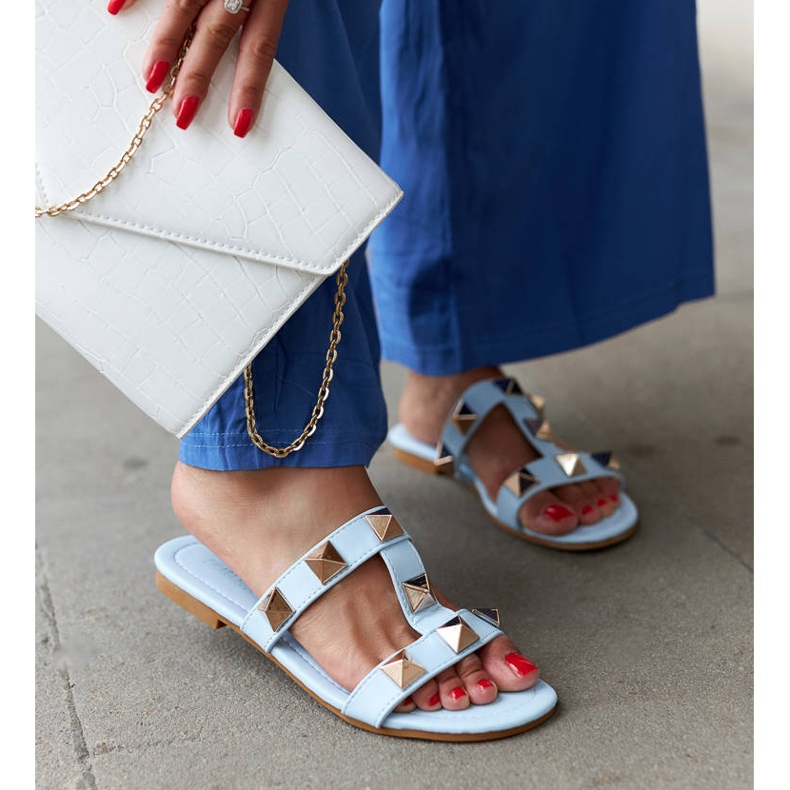 Blue mules with studs from Mazzi 2