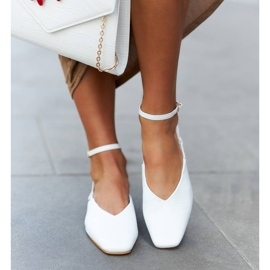 Lazzaro open heel white flats 2