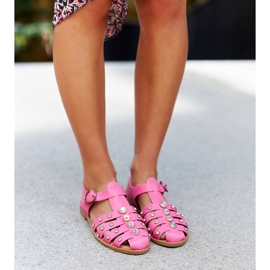 Pink sandals decorated with rhinestones from Gaetano 2