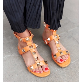 Orange studded sandals from Ignazio 1