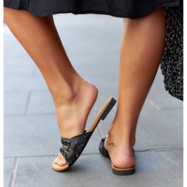 Inna Black woven slides from Arcangela 1 Inna Black woven slides from Arcangela 1