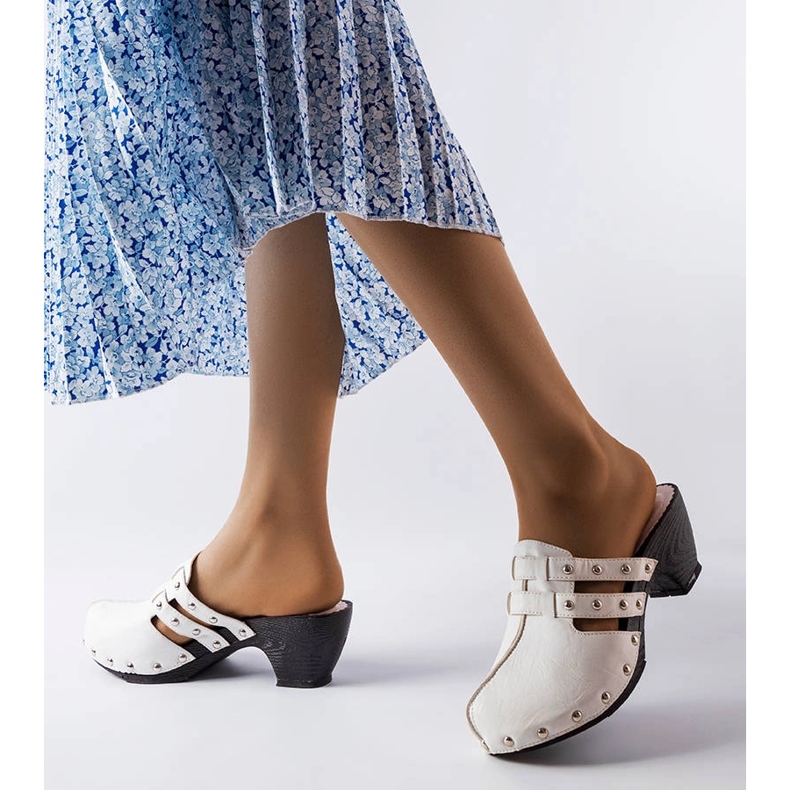 Custer white clogs 2