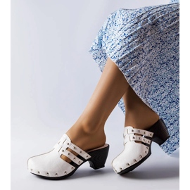 Custer white clogs 1