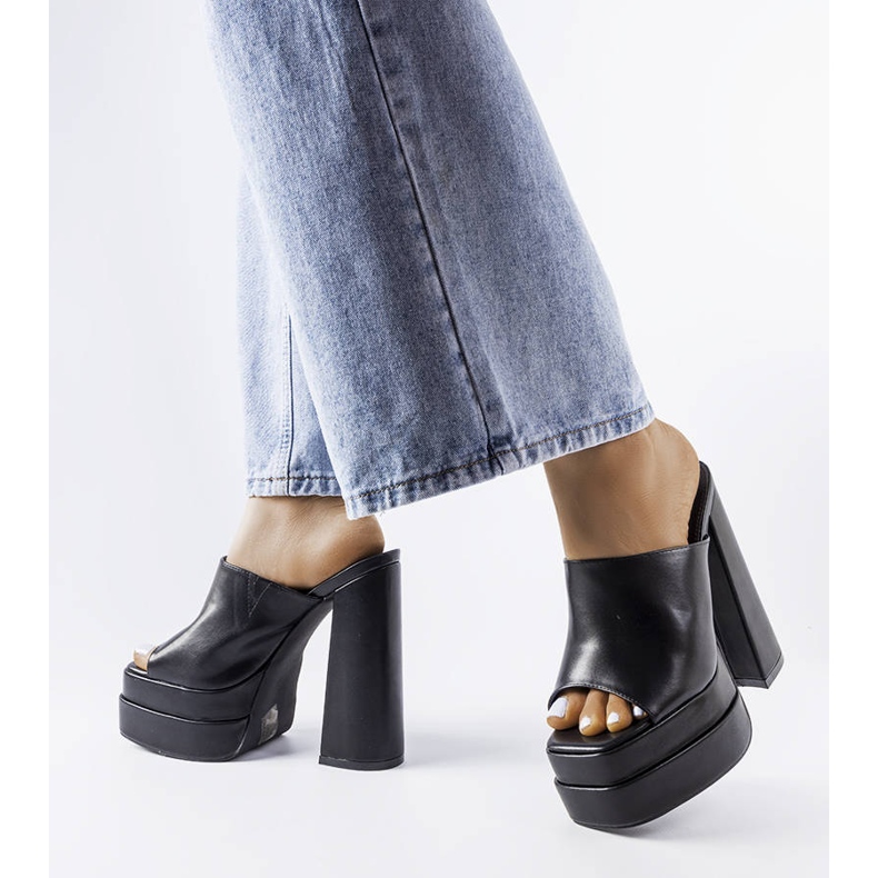 Black high heel slides from Mertzon 1