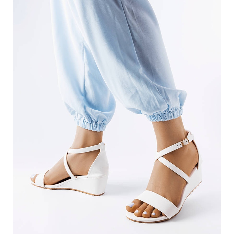 Flushing white wedge sandals 1