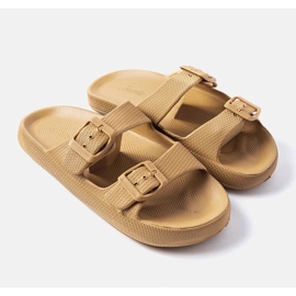 Brown rubber sliders with buckles from Padova 1