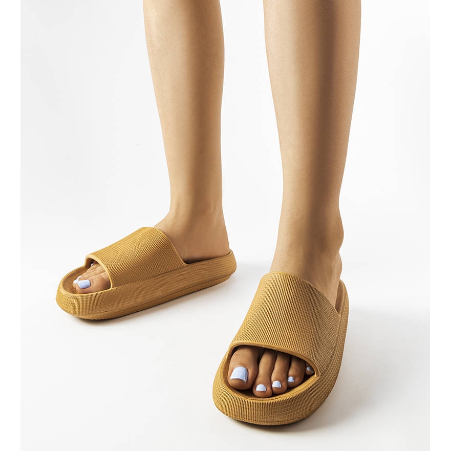 Brown rubber top flip flops