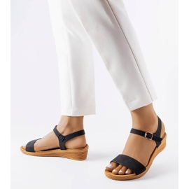 Black wedge sandals from Loggia 1