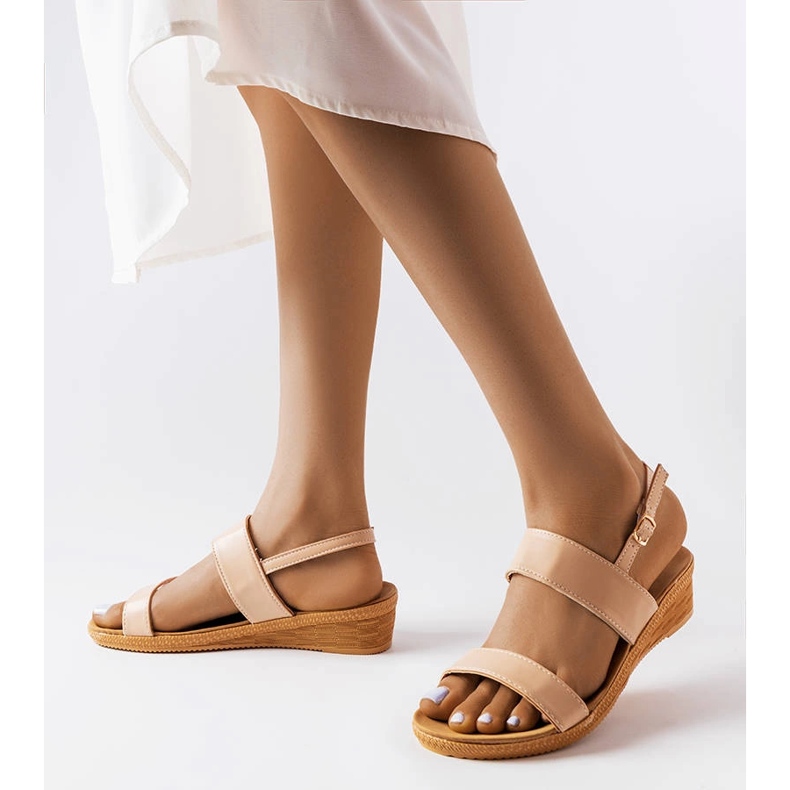 Beige wedge sandals from Grottazzolina 1