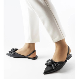 Bonarcado open heel black ballerinas 1